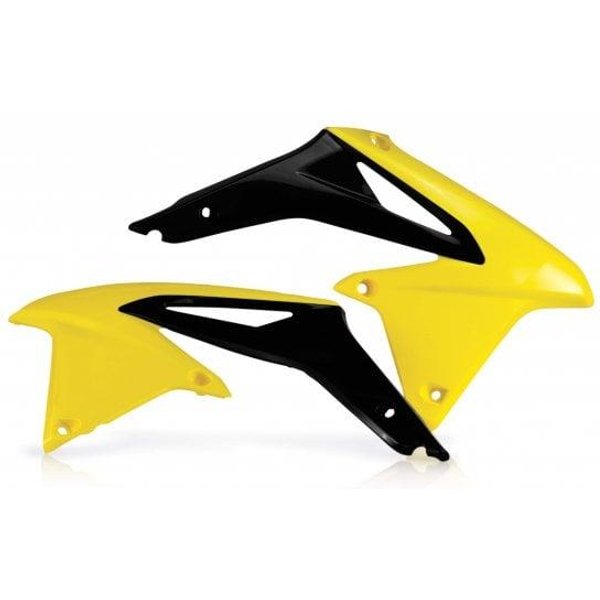 0011645.279 - Acerbis Radiator Scoops - Suzuki RMZ450 2008-17, RMZ-X 2010 - Yellow/ Black