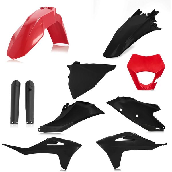 0024633.349 - Acerbis Full Enduro Plastics Kit - Gas Gas EC 250/300 & 250/350F 2021-23 - Black/ Red