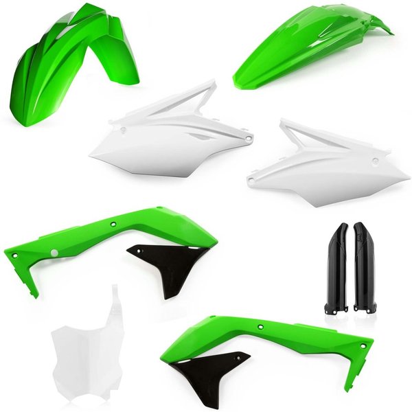 0022988.553 - Acerbis Full Plastics Kit - Kawasaki KXF450 2018 - OEM (Green/White/Black)