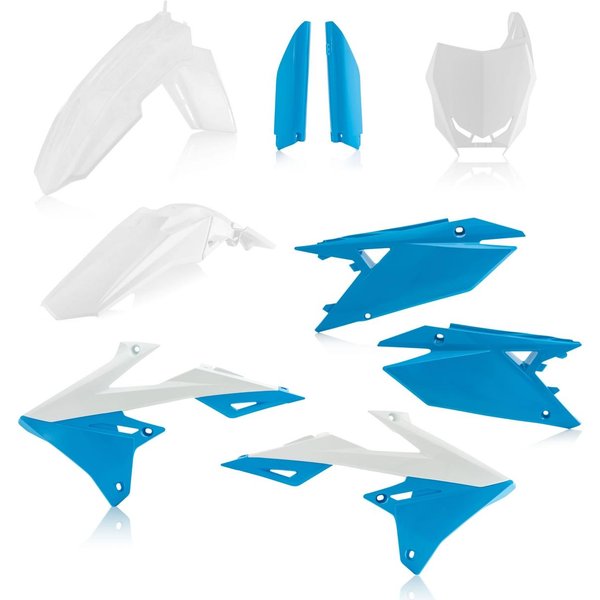 Acerbis Full Plastics Kit - Suzuki RMZ250 2019-2026, RMZ450 2018-2026 - White/ Blue