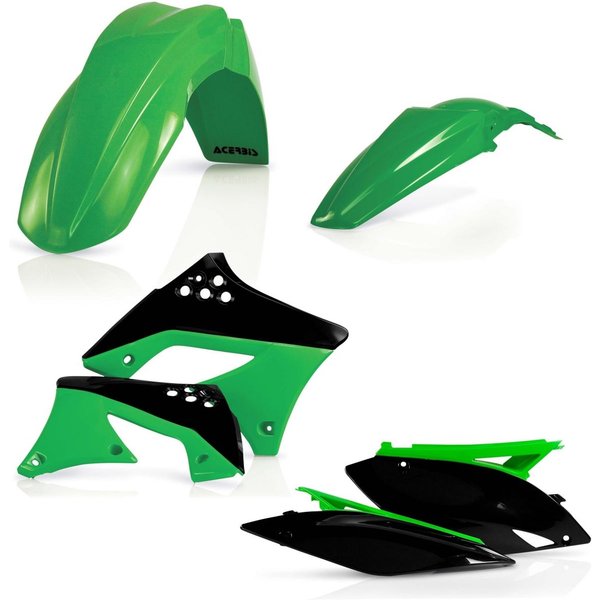 0013141.553.010 - Acerbis Plastics Kit - Kawasaki KXF250 2009-12 - OEM '10 (Green/Black)