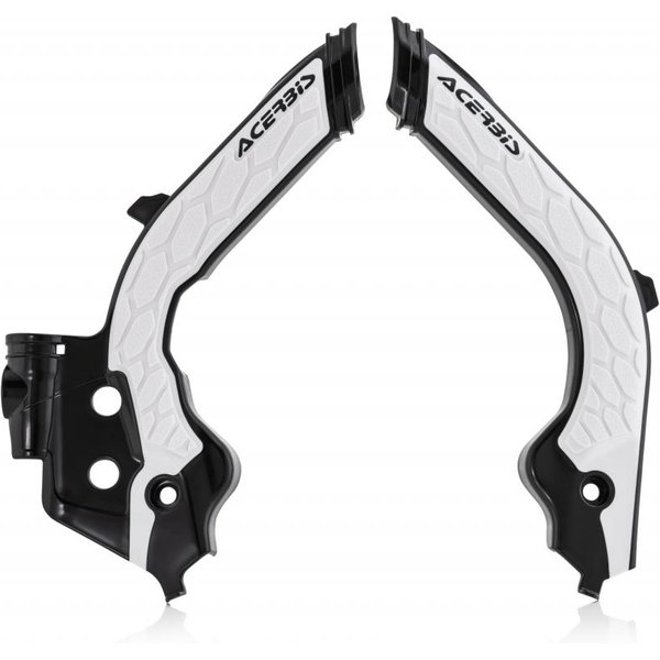 0023600.726 - Acerbis X-Grip Frame Guards - Husqvarna FC 250/350/450 & TC 125/250 2019-22, FE Models 2020-23, Gas Gas Enduro 2021-23 - Black/White