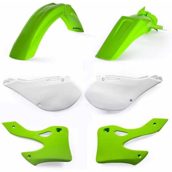 0007569.553.099 - Acerbis Standard Plastics Kit - Kawasaki KX 125/250 1999-2002 - OEM '99 (Green/White)