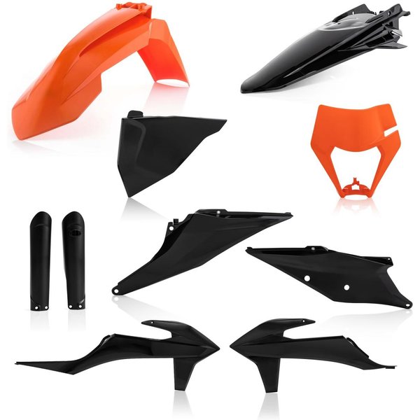 0024054.313 - Acerbis Full Plastics Kit - KTM EXC 150/250/300 TPI & EXC-F 250/350/450/500 & XC-W TPI 2020-23 - Black/ Orange