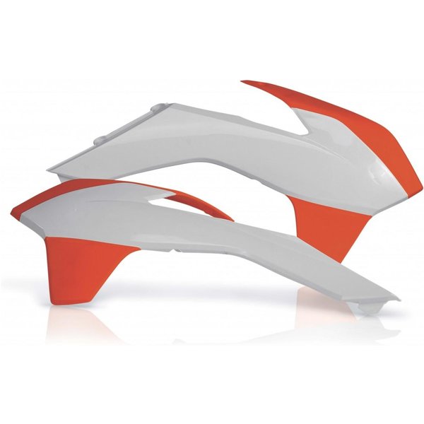 0016871.203 - Acerbis Radiator Scoops - KTM EXC/EXC-F 2014-16, SX/SXF 2013-15 - Orange/ White
