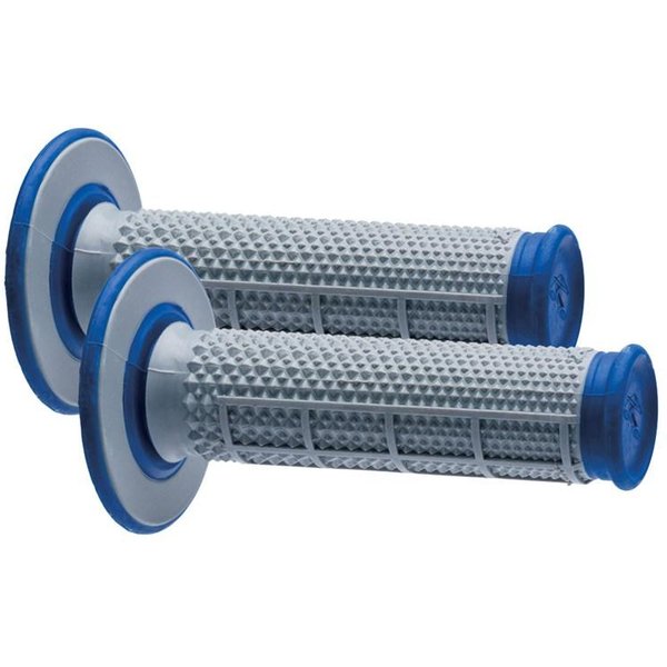 Renthal G162 MX Dual Compound Tapered 1/2 Waffle Grips - Grey/Blue