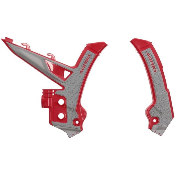 0026105.347 - Acerbis X-Grip Frame Guards For Gas Gas EC 250/300 & EC 250/350/450/500 F 2024-2025 - Red/Grey