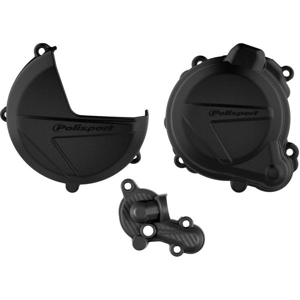 90998 - Polisport Clutch & Ignition Cover Protectors For Beta RR 250/300 & X-Trainer 300 2013-2017 Black