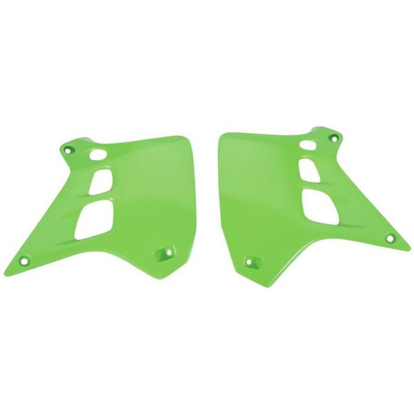 8495800001 - Polisport Radiator Scoops For Kawasaki KX250 1990-1991 Green