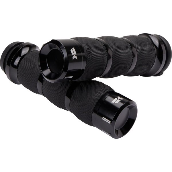 500190 - Khrome Werks Klassic 3-Ring Grips For Harley Davidson FLFBS 1868 2024 - Black