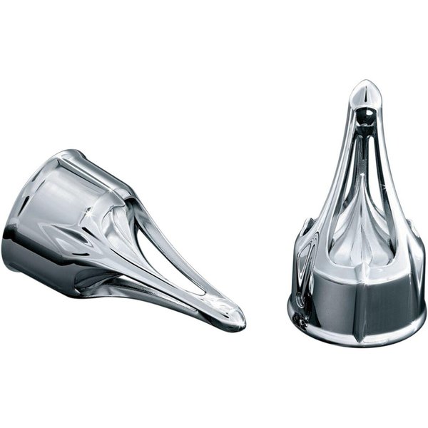 KUR1225 - Kuryakyn Roman Axle Nut Covers For Harley Davidson FLD 1690 2012 Front - Chrome