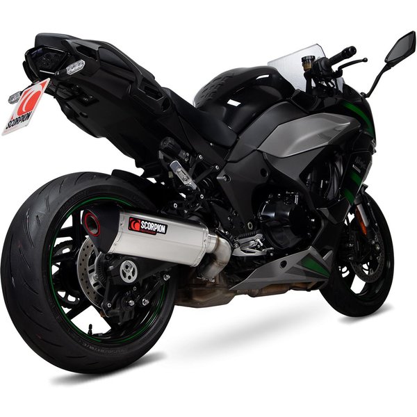 RKA137TEO - Scorpion Serket Taper Satin Titanium Exhaust - Kawasaki Ninja 1000SX 2019 - 2020