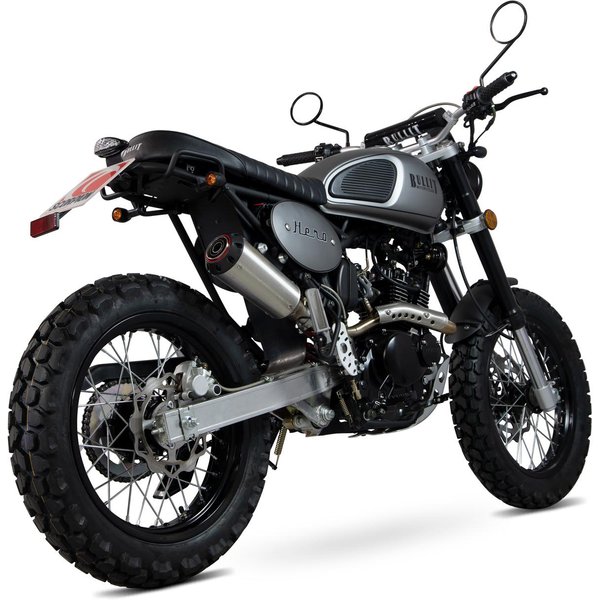 PBT100SEO - Scorpion Red Power Stainless Steel Slip-On Exhaust - Bullit Hero 125 2017 - 2022