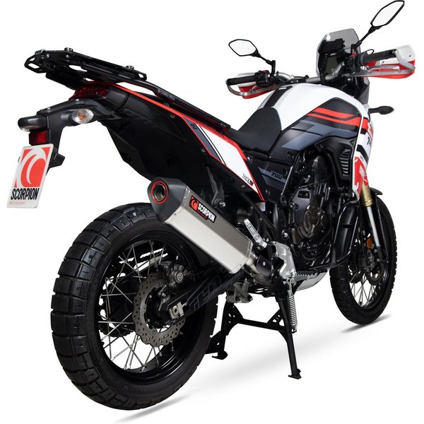 RYA114TEO - Scorpion Serket Satin Titanium Oval Exhaust - Yamaha Tenere 700 2018 - 2019