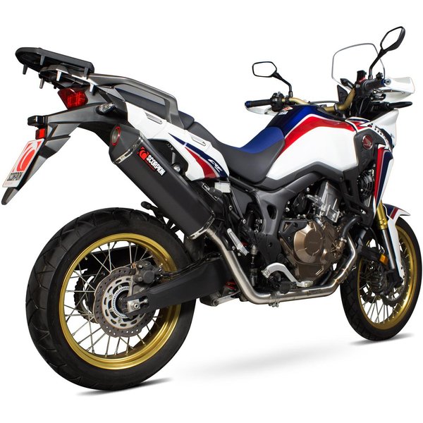 RHA173SYSBCER - Scorpion Serket Parallel Black Ceramic Exhaust - Honda CRF 1000 L Full System - 2015 - 2019