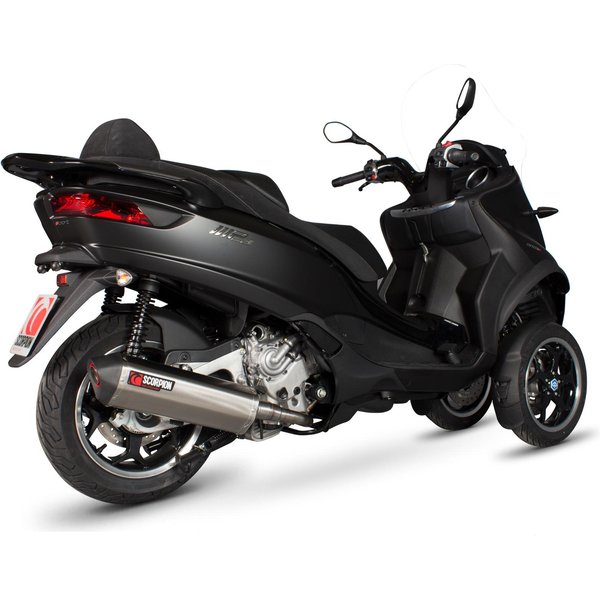 PI180SEO - Scorpion Serket Parallel Stainless Steel Exhaust - Piaggio MP3 400/400LT - 2008 - 2013 / MP3 500/500LT - 2008 - 2016