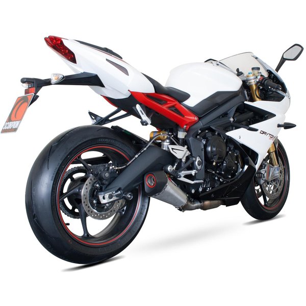 RTR75SEO - Scorpion Serket Taper Stainless Oval Exhaust - Triumph Daytona 675 2013 - 2016