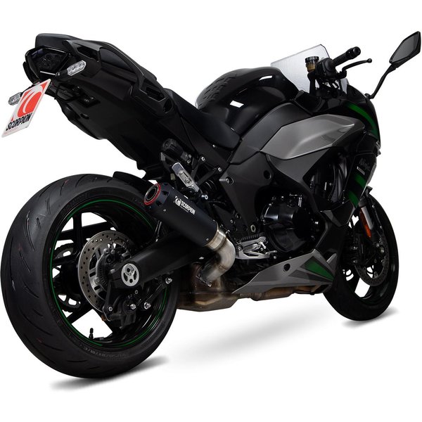 PKA137BCER - Scorpion Red Power Black Ceramic Exhaust - Kawasaki Ninja 1000SX 2019 - 2020
