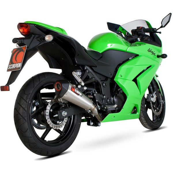 RKA84SEO - Scorpion Serket Taper Stainless Oval Exhaust - Kawasaki NINJA 250R 2008 - 2012