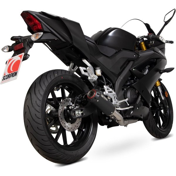PYA113SYSBCER - Scorpion Red Power Black Ceramic Exhaust - Yamaha YZF R125/R15 Full System - 2019