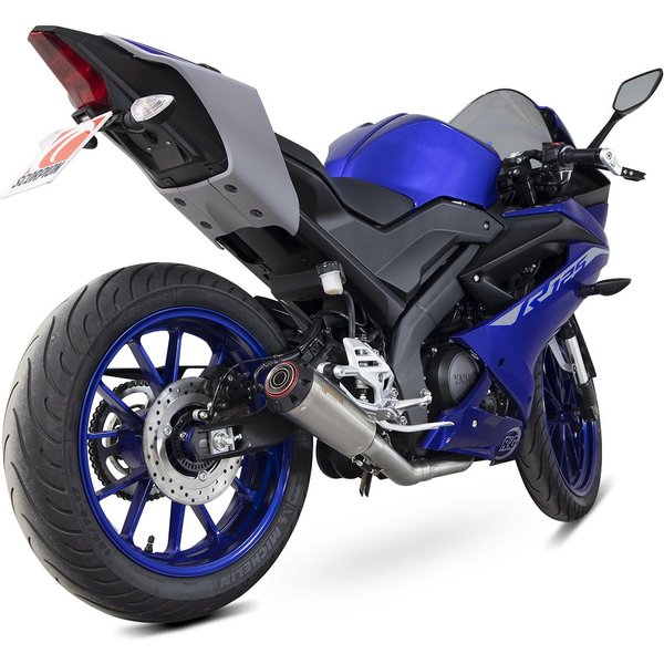 PYA115SYSSEO - Scorpion Red Power Stainless Steel Exhaust - Yamaha YZF R 125 2021