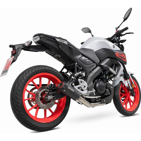 PYA118SYSBCER - Scorpion Red Power Full System Black Ceramic Exhaust - Yamaha MT-125 (Euro 4) 2019 - 2020
