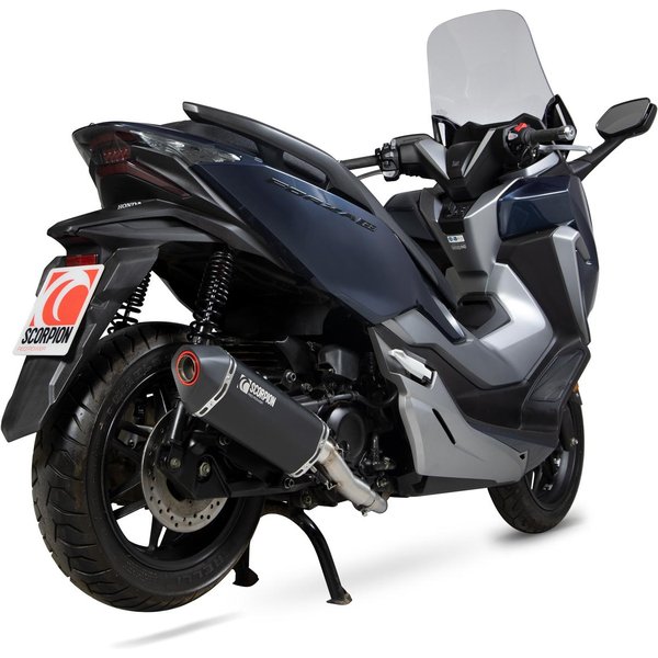 RHA188SYSBCER - Scorpion Serket Parallel Full System Black Ceramic Exhaust - Honda Forza 300 2018 - 2019