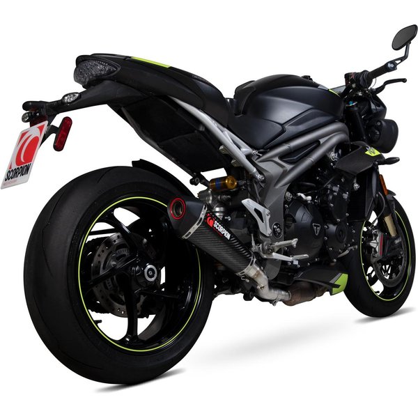 RTR88SECEO - Scorpion Serket Taper Carbon Fibre Exhaust - Triumph Speed Triple 1050 S & RS 2018 - 2020