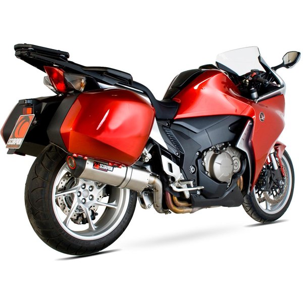 RHA105SEO - Scorpion Serket Stainless Oval Exhaust - Honda VFR 1200 with Panniers 2010 - 2017