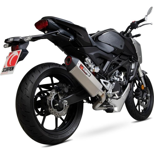 RHA183SYSTEO - Scorpion Serket Parallel Satin Titanium Exhaust - Honda CB 125 R 2018 - 2019