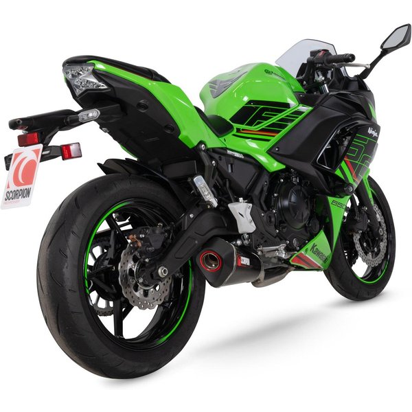 RKA145SYSCEO - Scorpion Serket Taper Full System Carbon Fibre Exhaust - Kawasaki Ninja 650 2023