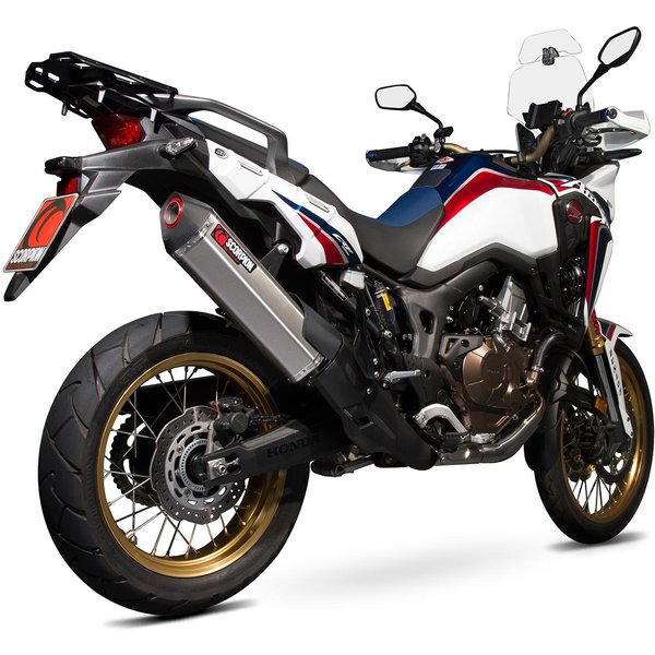 RHA173SEO - Scorpion Serket Parallel Stainless Oval Exhaust - Honda CRF 1000 L Africa Twin 2015 - 2017