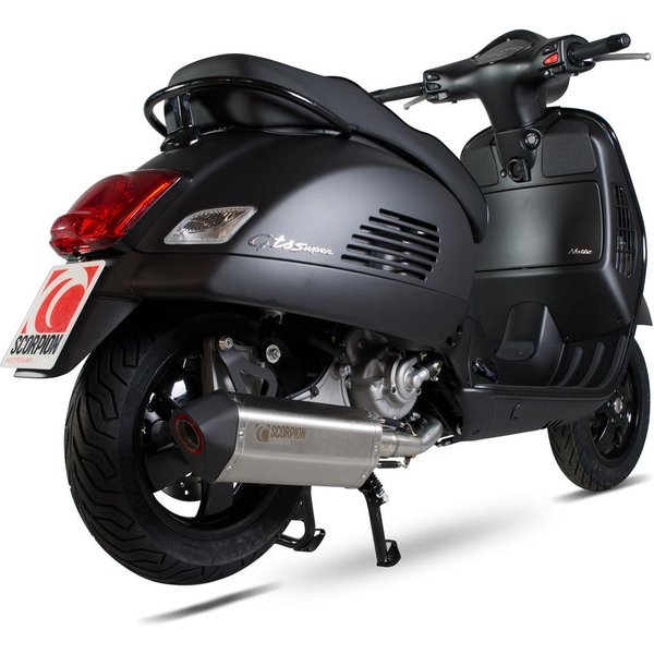 RVE211SEO - Scorpion Serket Parallel Stainless Oval Exhaust - Vespa GTS125 / GTS250 / GTV250 / GTS300 SUPER / GTV300 SUPER Full System 2009 - 2017