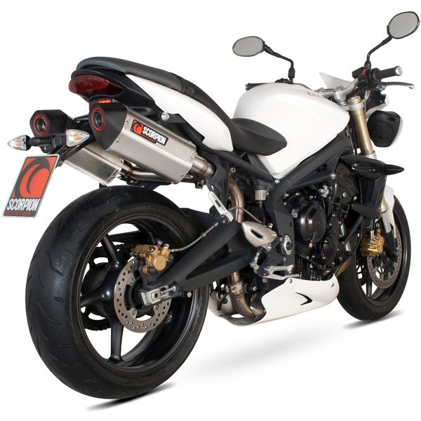 RTR64SEO - Scorpion Serket Stainless Oval Exhaust - Triumph Street Triple 2007 - 2012