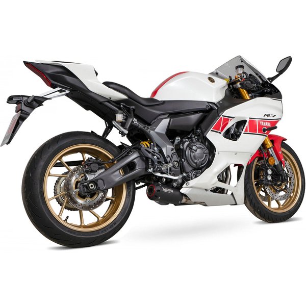 PYA120SYSBCER - Scorpion Red Power Full System Black Ceramic For Yamaha YZF R7 2021-2024
