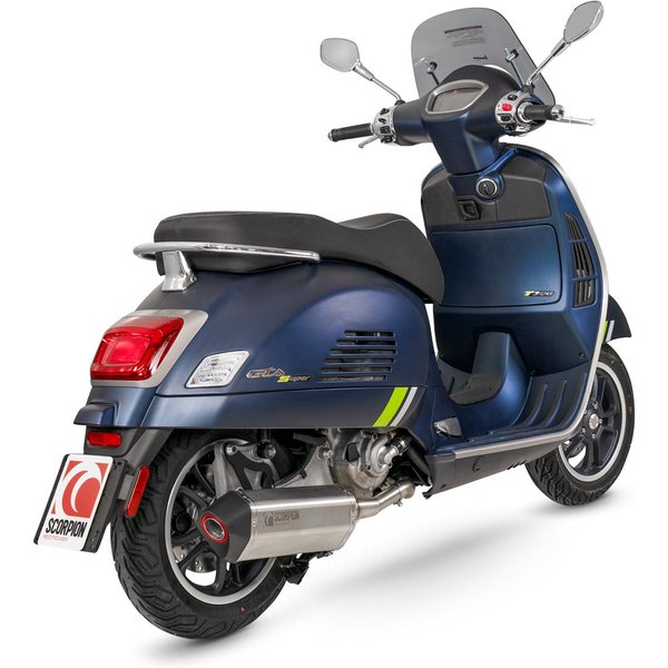 RVE220SEO - Scorpion Serket Parallel Slip-On Stainless Steel For Vespa GTS 300 & GTV 300 2020-2024