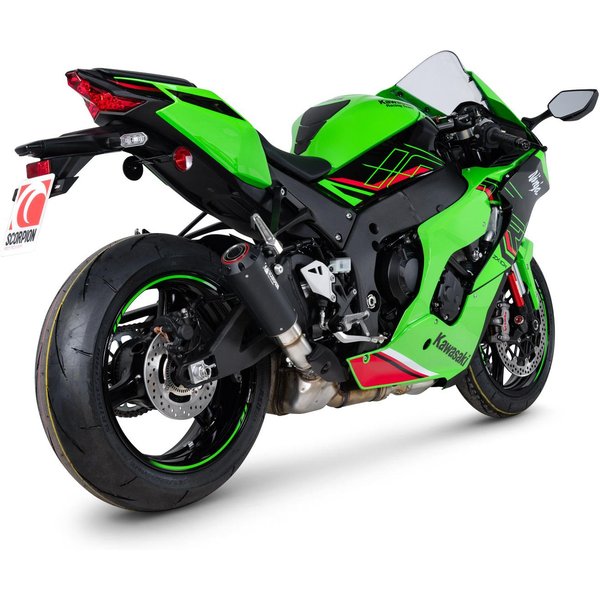 PKA148BCER - Scorpion Red Power Slip-On Black Ceramic For Kawasaki Ninja ZX-10R 2021-2025