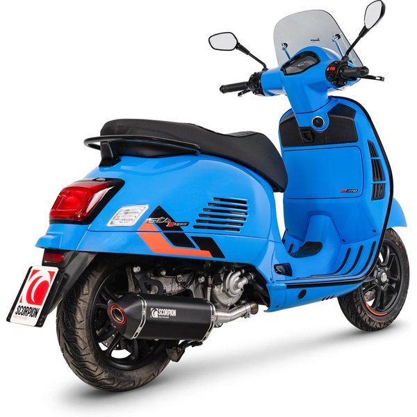RVE221BCER - Scorpion Serket Parallel Slip-On Black Ceramic For Vespa GTS 310 2024-2025