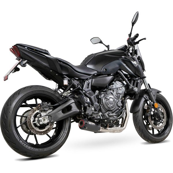 PYA121SYSBCER - Scorpion Red Power Full System Black Ceramic For Yamaha MT-07 2022-2024