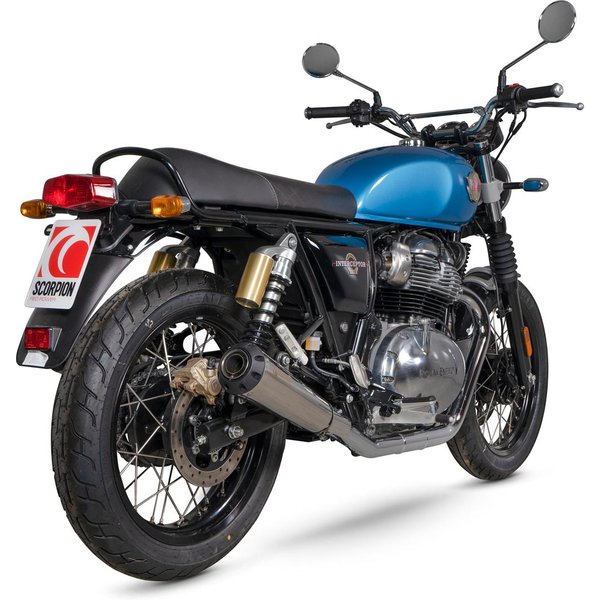 PRE101SEO - Scorpion Red Power Slip-On Pair Stainless Steel For Royal Enfield Interceptor 650 2019-2024