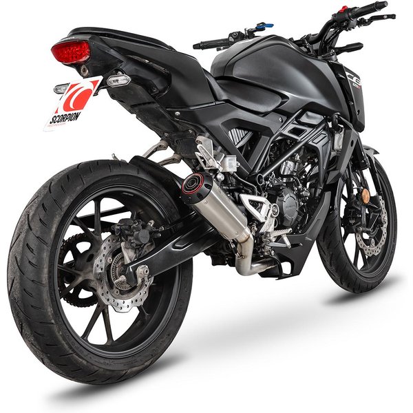 PHA202SYSSEO - Scorpion Red Power Full System Stainless Steel For Honda CB 125 R 2024-2025