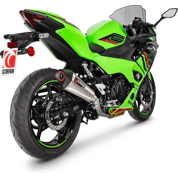 RKA149SEO - Scorpion Serket Taper Slip-On Stainless Steel For Kawasaki Ninja 500 2024-2025