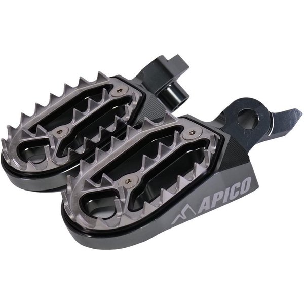 FPP PRO YZF 23 GRAPH - Apico Pro Bite Foot Pegs For Yamaha YZF250 2024-2025, YZF450 2023-2025, YZF450X 2024-2025, WRF450 2024-2025 Titanium