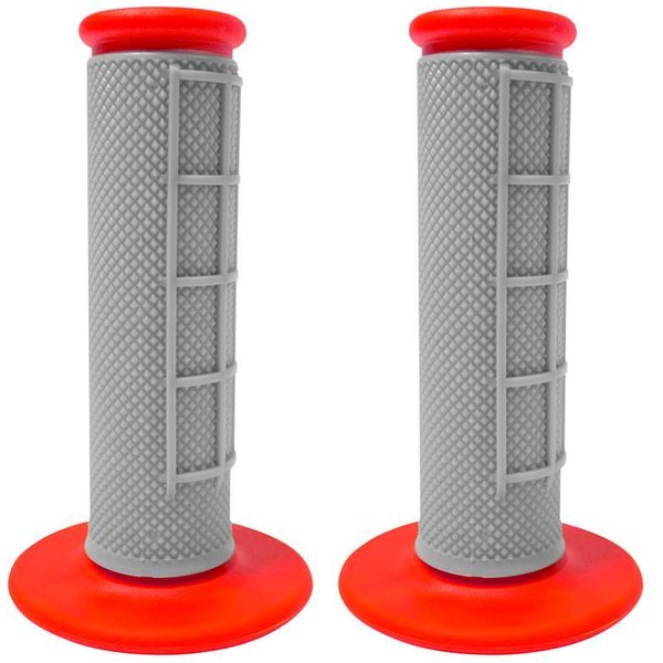 HBG APICO RED - Apico Motocross MX Bike Handlebar Grips Grey Red