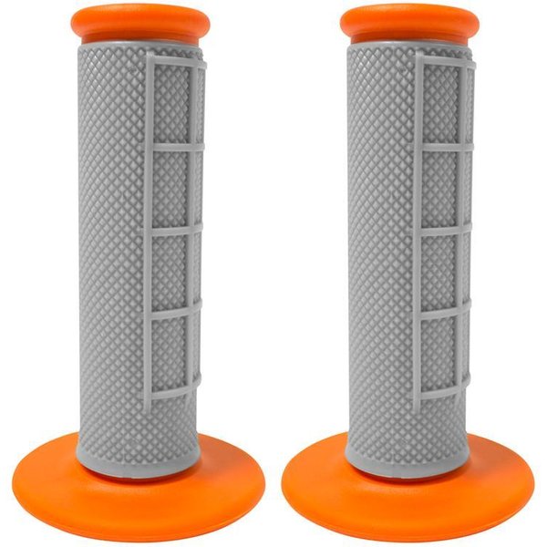 HBG APICO ORANGE - Apico Motocross MX Bike Handlebar Grips Grey Orange