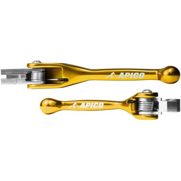LEFLEXI SET SUZ2 YW - Apico Set Of Flexi Levers For Kawasaki/Suzuki KX65/85/100 2002-2023, KX 125/250 2000-2008, RMZ250 2007-2023, RMZ450 2005-2023 Yellow