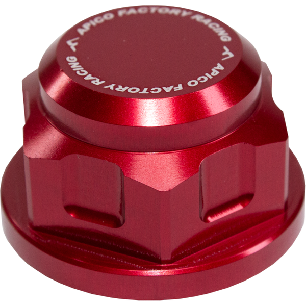 AXNUT R1 RD - Apico Axle Nut Rear M20 X 1.5 For KTM/Husqvarna SX/SXF 125-450 1998-2012, EXC/EXC-F/TE/FE 1998-2023, TC85 2014-2023 Red