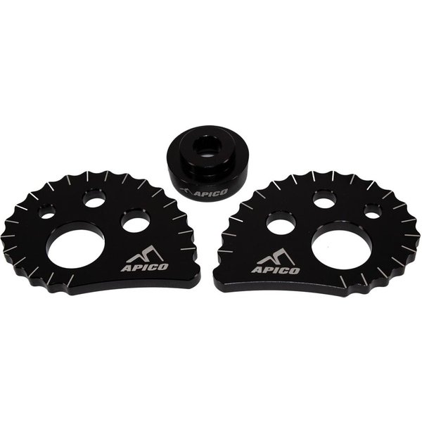 AT SNAILCAM W/S BK OS - Apico 20mm Oversize Snail Cams With Spacer Black