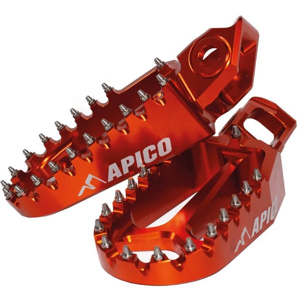 FPX KTM 23 ORA - Apico Xtreme Foot Pegs For KTM SX/SXF 125-450 2023-2025, Husqvarna TC/FC125-450 2023-2025, Gas Gas MC 250/450F Factory Edition 2023-2025 Orange