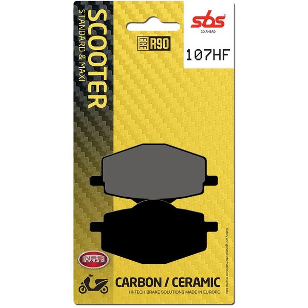 107HF - SBS HF Street Ceramic Organic Rear Brake Pads For Malaguti Centro 125 I.E. 2008-2011